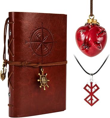 Anime The Egg King Necklace Set Leather Journals Notebooks Cosplay Bers.k Costume Accessories with Stickers 13 Pcs