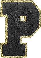 Vista 185 de SPRT - Parches de letras de chenilla universitaria con purpurina, parche de letras blancas para planchar con letras del alfabeto para disfraz