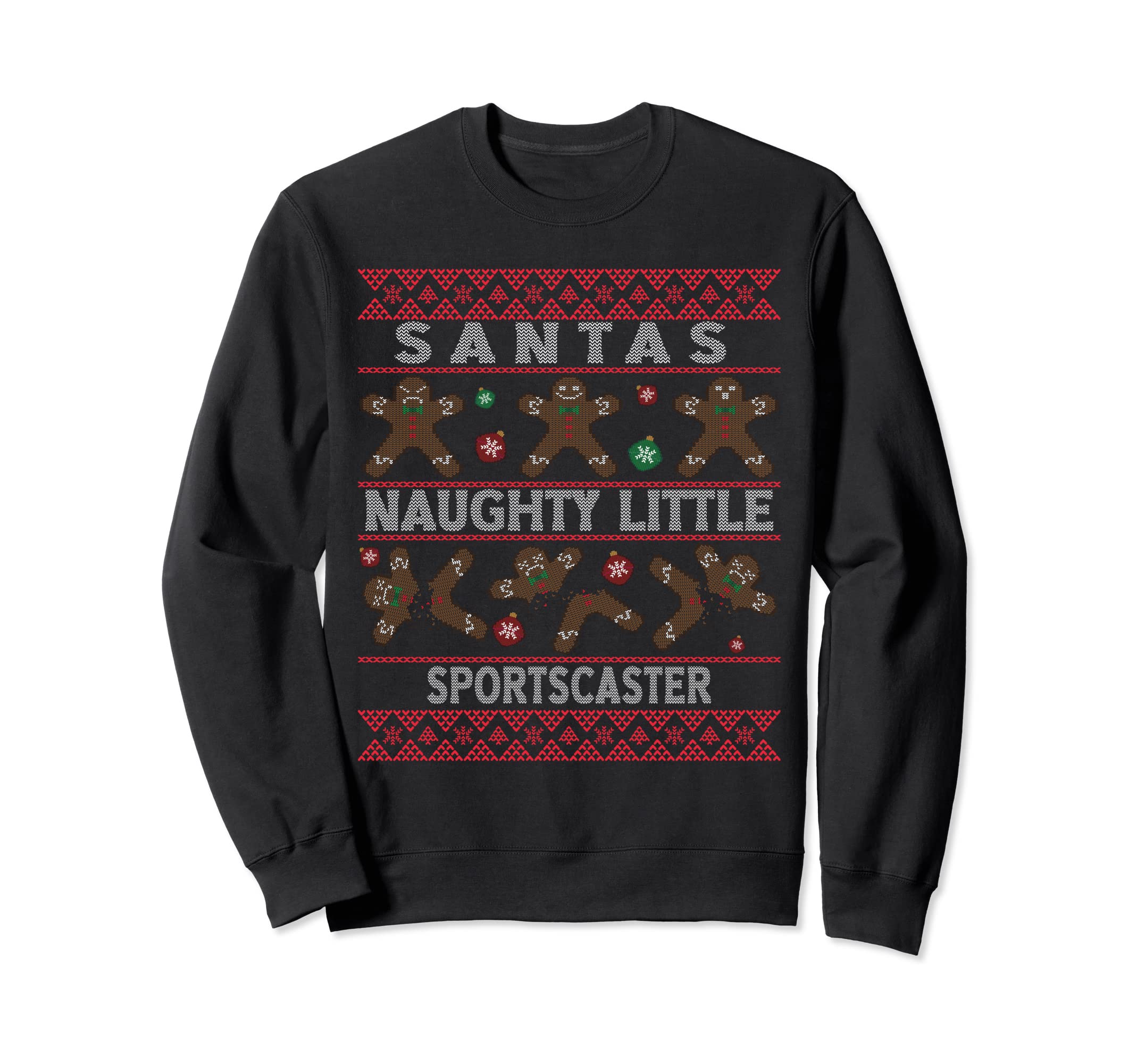 Ugly Christmas Xmas Santa Sportscaster Job Sweatshirt