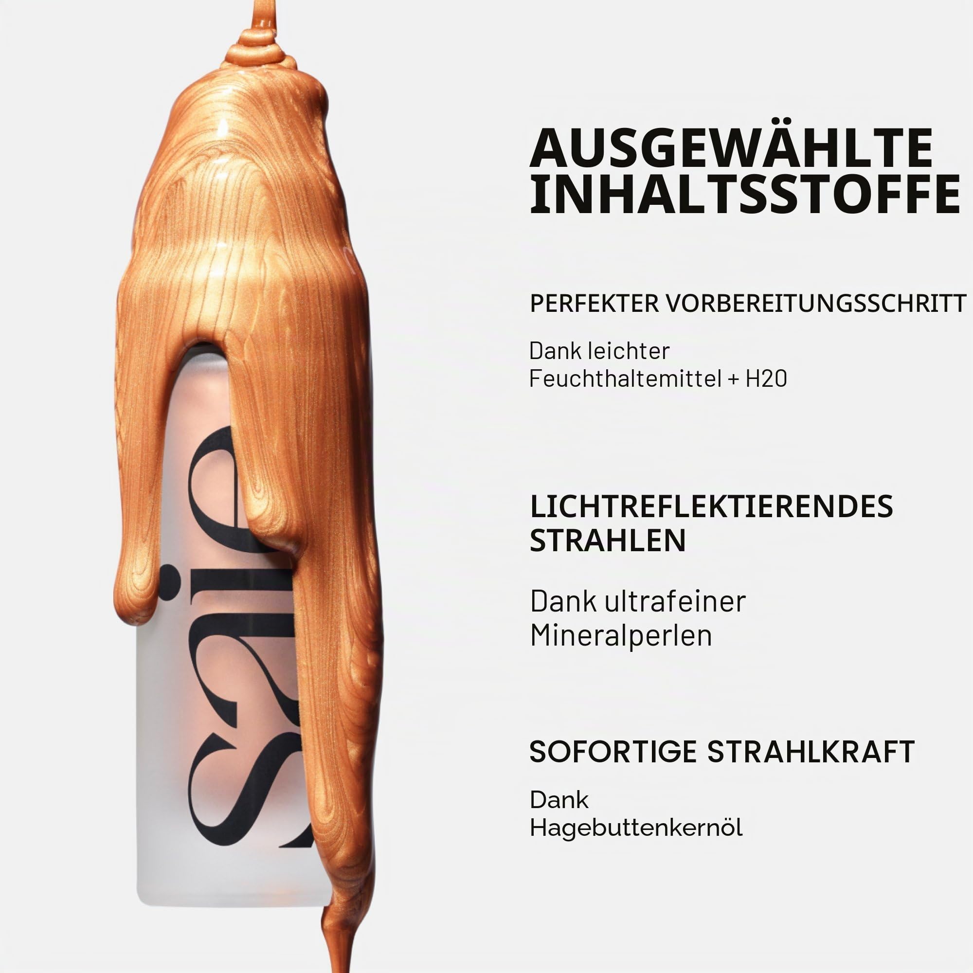 Saie Glowy Super Gel – Ultra-transparenter, aufhellender Hautton, Flüssiger Highlighter + Glow Primer für Gesichts-Make-up – Hautpflege-infundierte Glow-Tropfen mit feuchtigkeitsspendendem Squalanöl