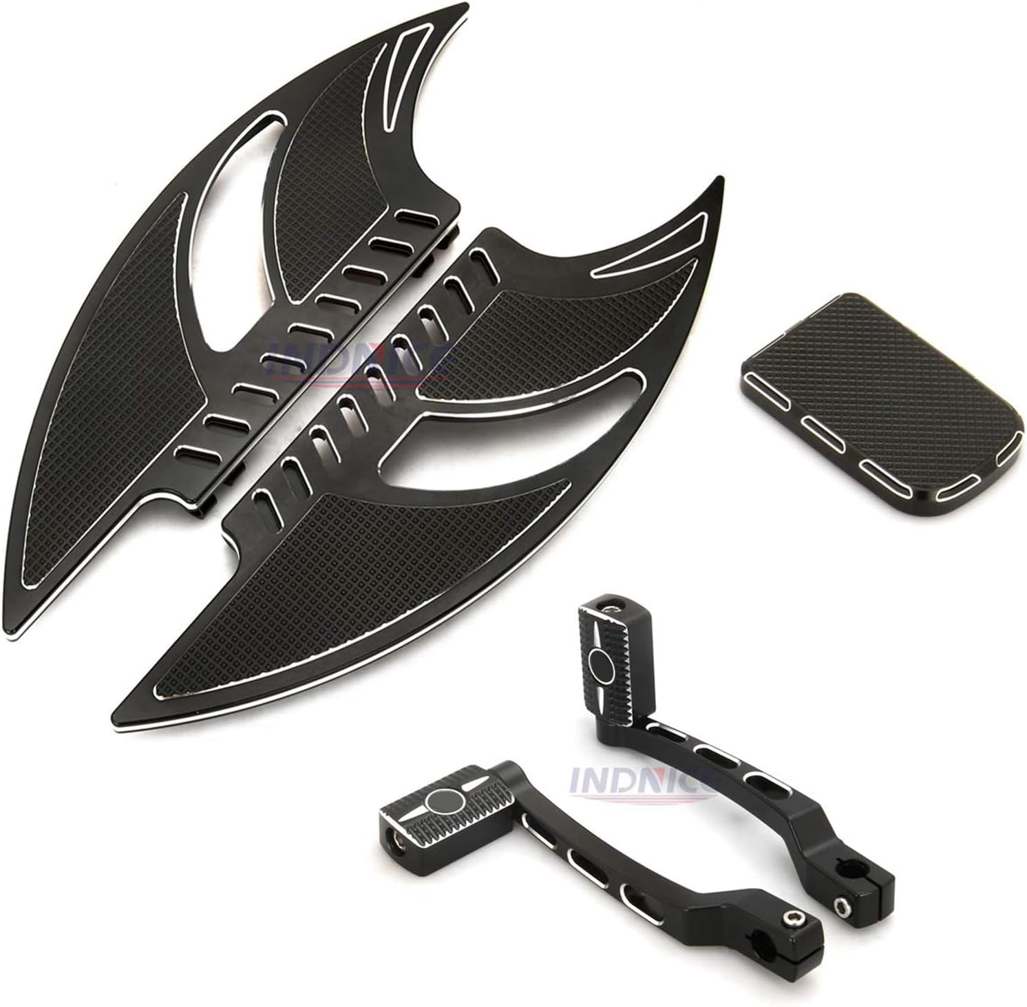 INDNICE Motorcycle Black blade Floorboard For harley Electra glide FLHT Heel Toe Shift Lever road glide fltr + brake Pedal For harley Touring parts