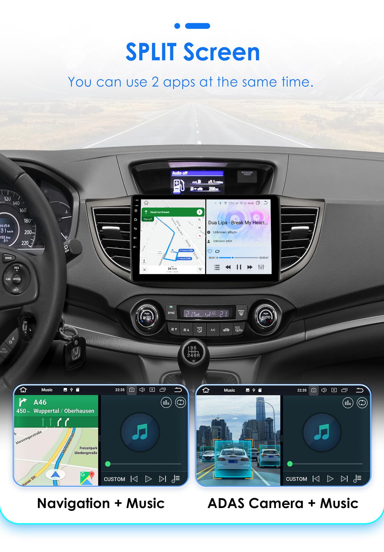 10,1"radio samochodowe stereo dla Honda CRV CR-V 2012-2016 CarPlay