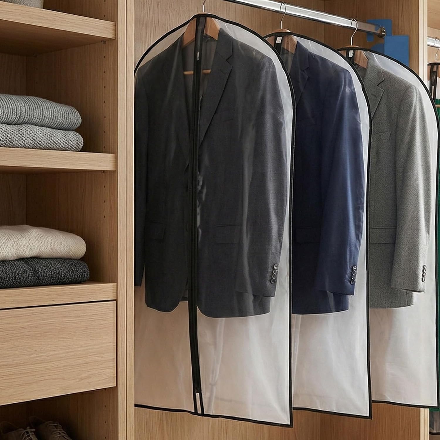 10pcs PEVA Suit Storage Bags with Zipper for Closet Dust Protection image 5