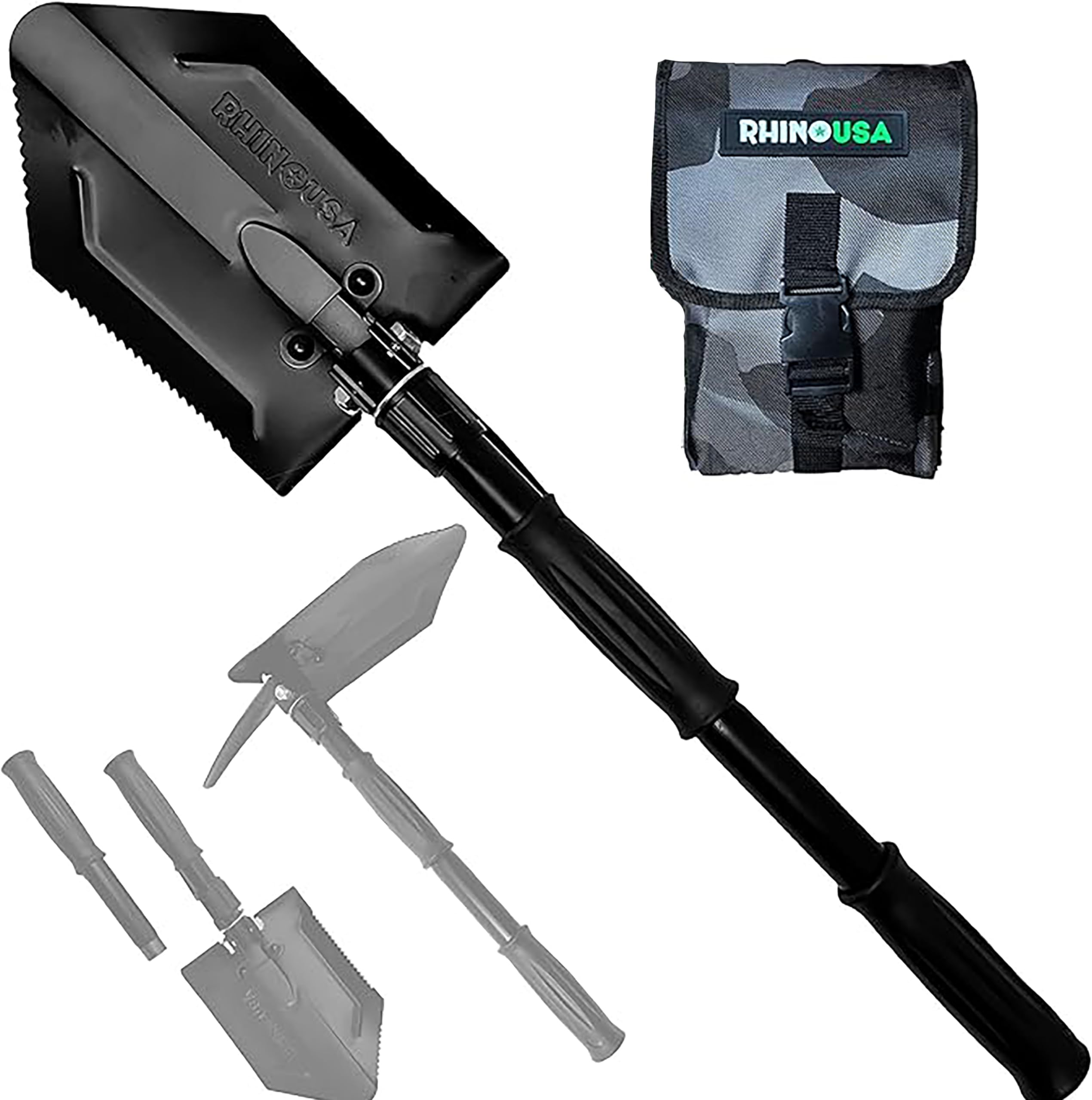RHINO USA Survival Shovel w/Pick