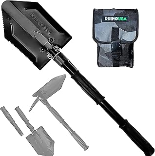 RHINO USA Survival Shovel w/Pick