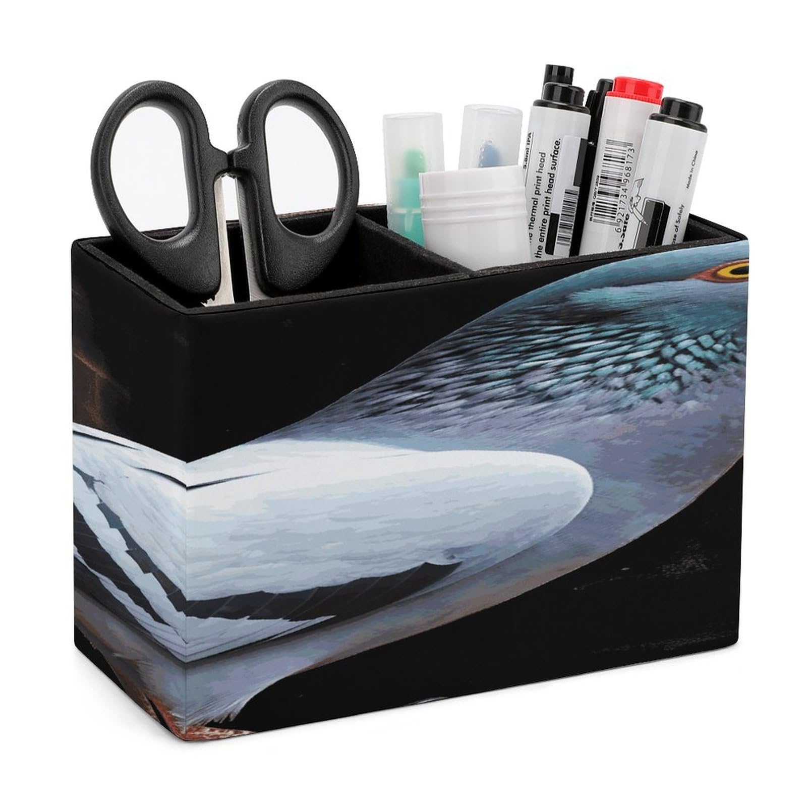 JTREHY Pigeon Pencil Holder Exquisite Fashion Leather Pen Receptacle Soft High-End Pen Container for Office Home Accessories Or Housewarming Present