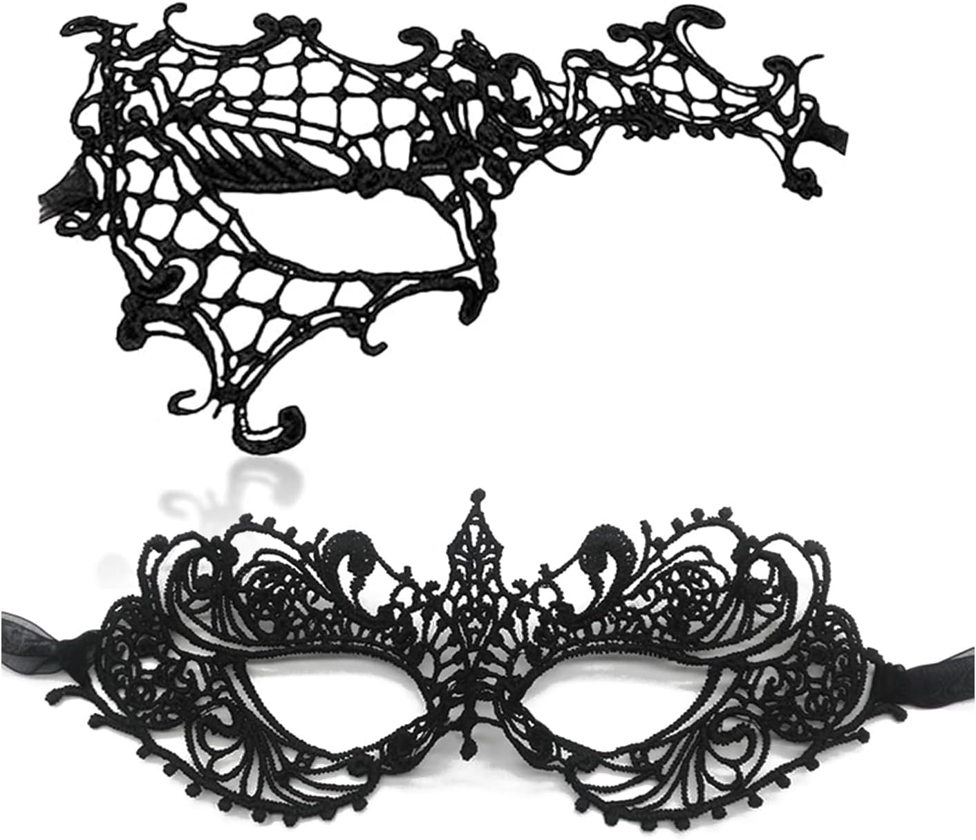 TFTSR Masquerade Masks for Women Couples & Men - Lace Adults Party Costume Venetian Dress & Mardi Gras Mask in Gold & Black