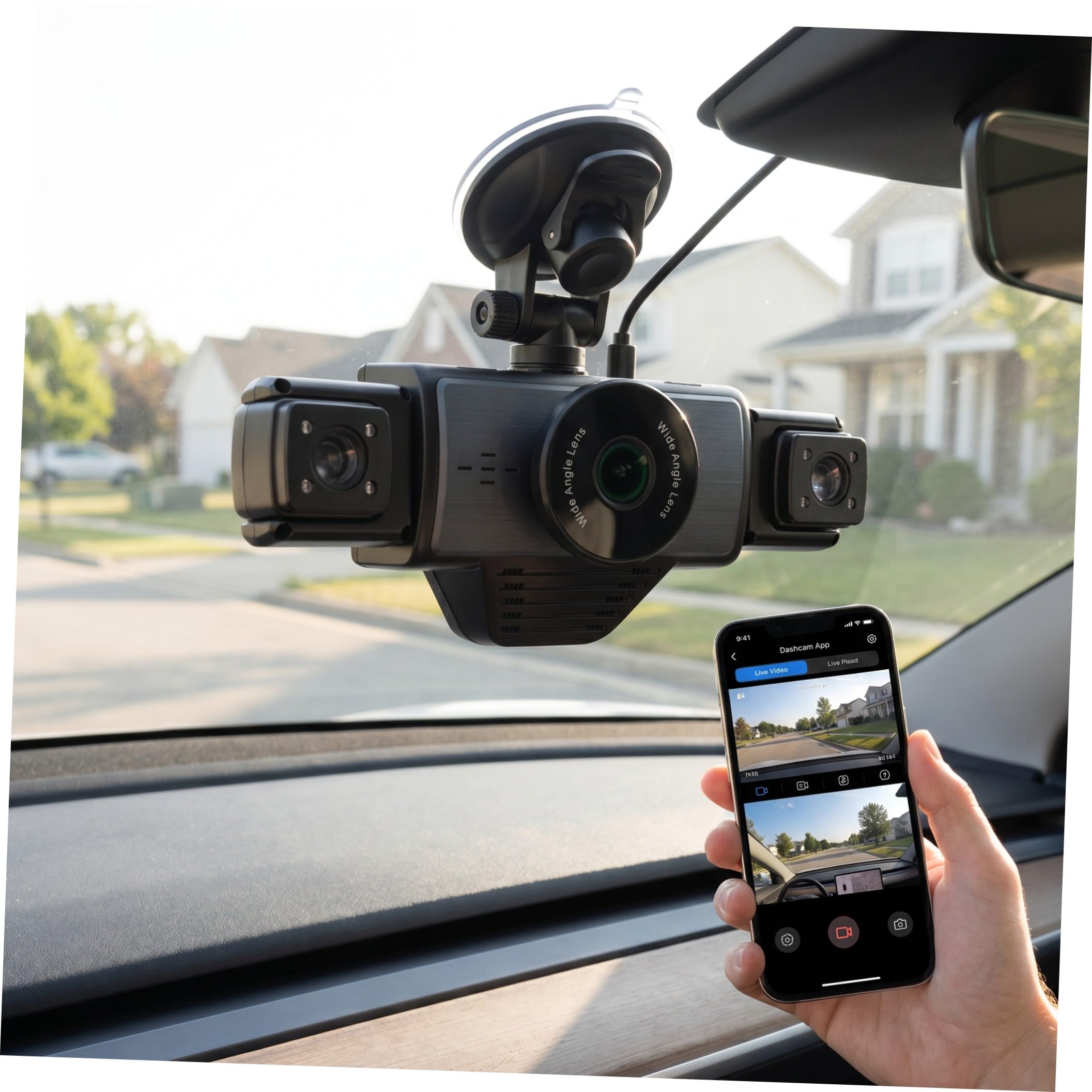 Videoregistratore per Auto a Cinque Vie con Wifi e Visione Notturna