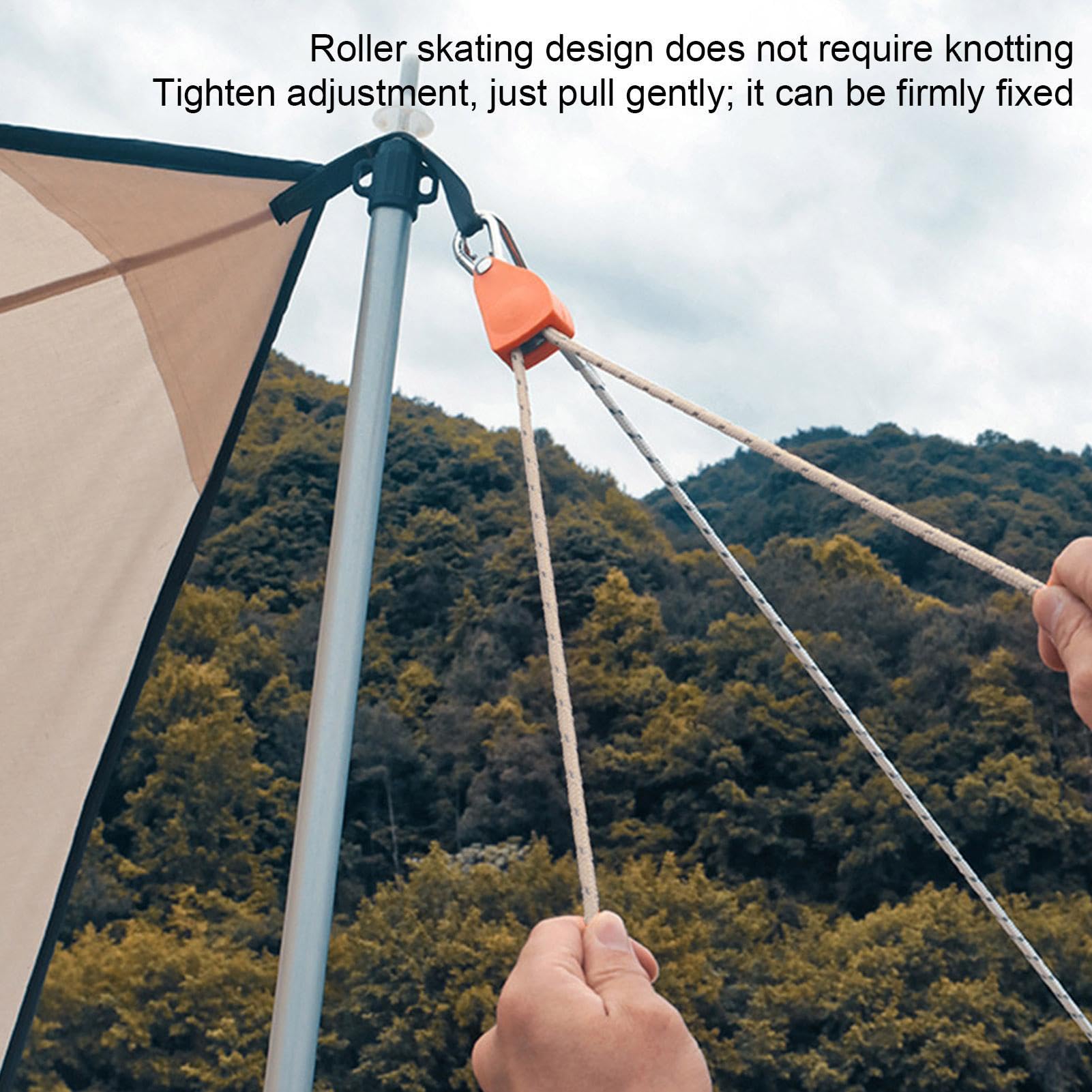 Corda Paracord - a cricchetto da 400 cm, meccanismo di rilascio innovativo | Corda a cricchetto a installazione rapida in poliestere con facilità, di ancoraggio per tenda da kayak a ba
