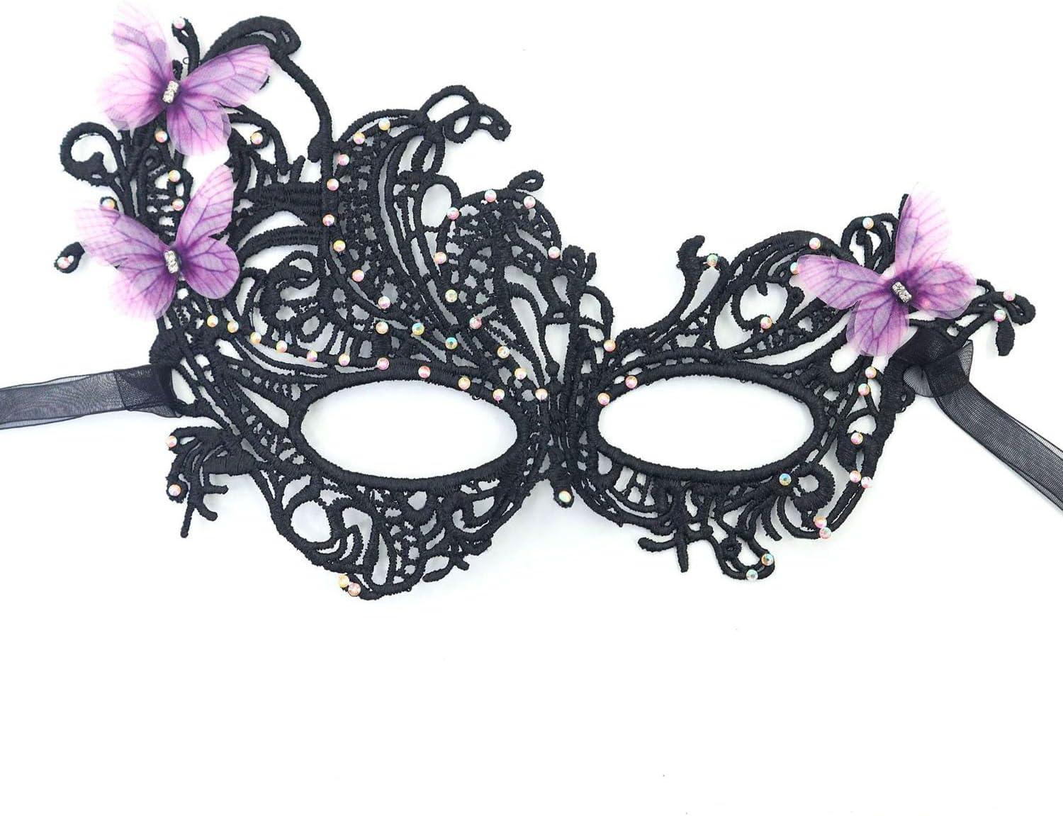 Masquerade Masks for Women with Butterfly Venetian Halloween Lace Mask for Carnival Party Prom Ball