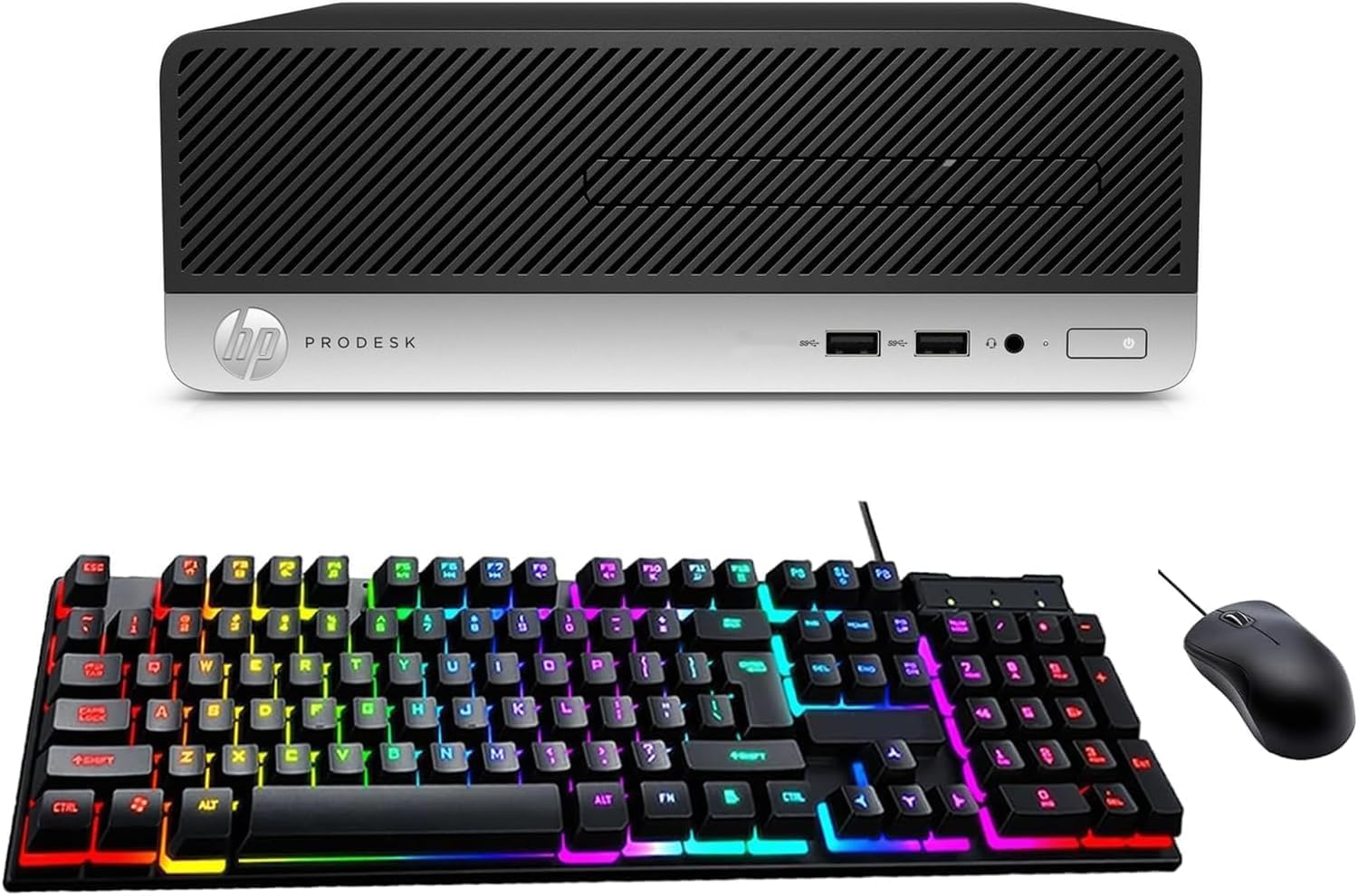 HP ProDesk 400 G5 SFF Desktop PC, Core i3-8100 Processor 3.6GHz, 8GB RAM, 256GB SSD, Keyboard Mouse, USB WiFi+BT, Windows 11 Pro (Renewed)