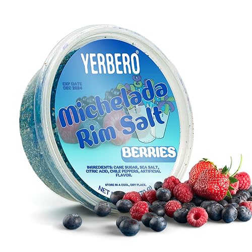 Yerbero - Sabor a bayas de sal de borde azul Michelada & Margarita  6 oz (170 g)  Sal de cóctel mexicano y chile con fruta real  Giro divertido y disponible en Yaxa Colombia