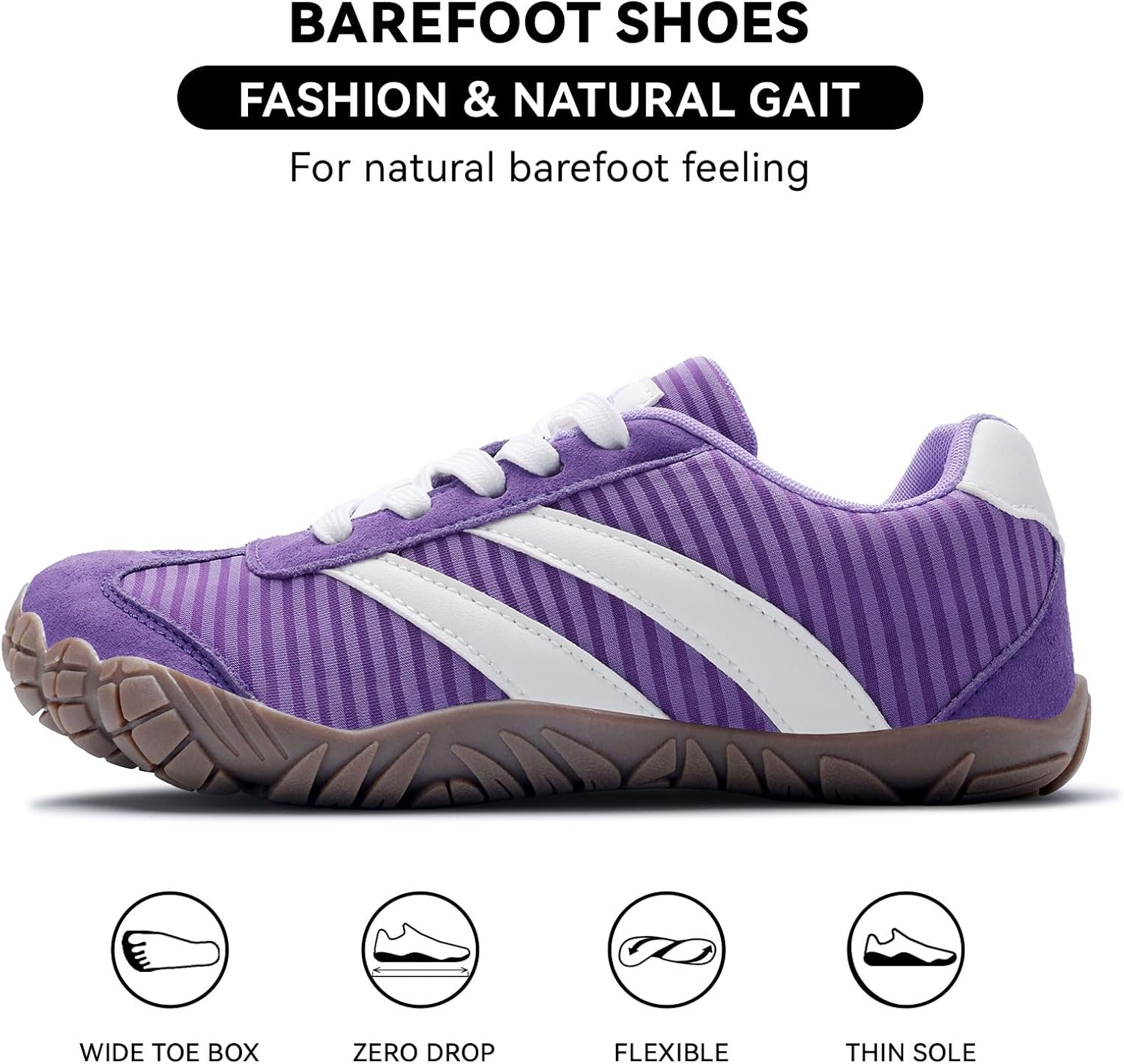 Barefoot Shoes Women Men - Wide Toe Box Sneakers Women Casual Tennis Shoe | Zero Drop Minimalist Trainers Hiking Walking Shoes | Lightweight Breathable Non-Slip Comfortable Fashion Sneakers Footwear