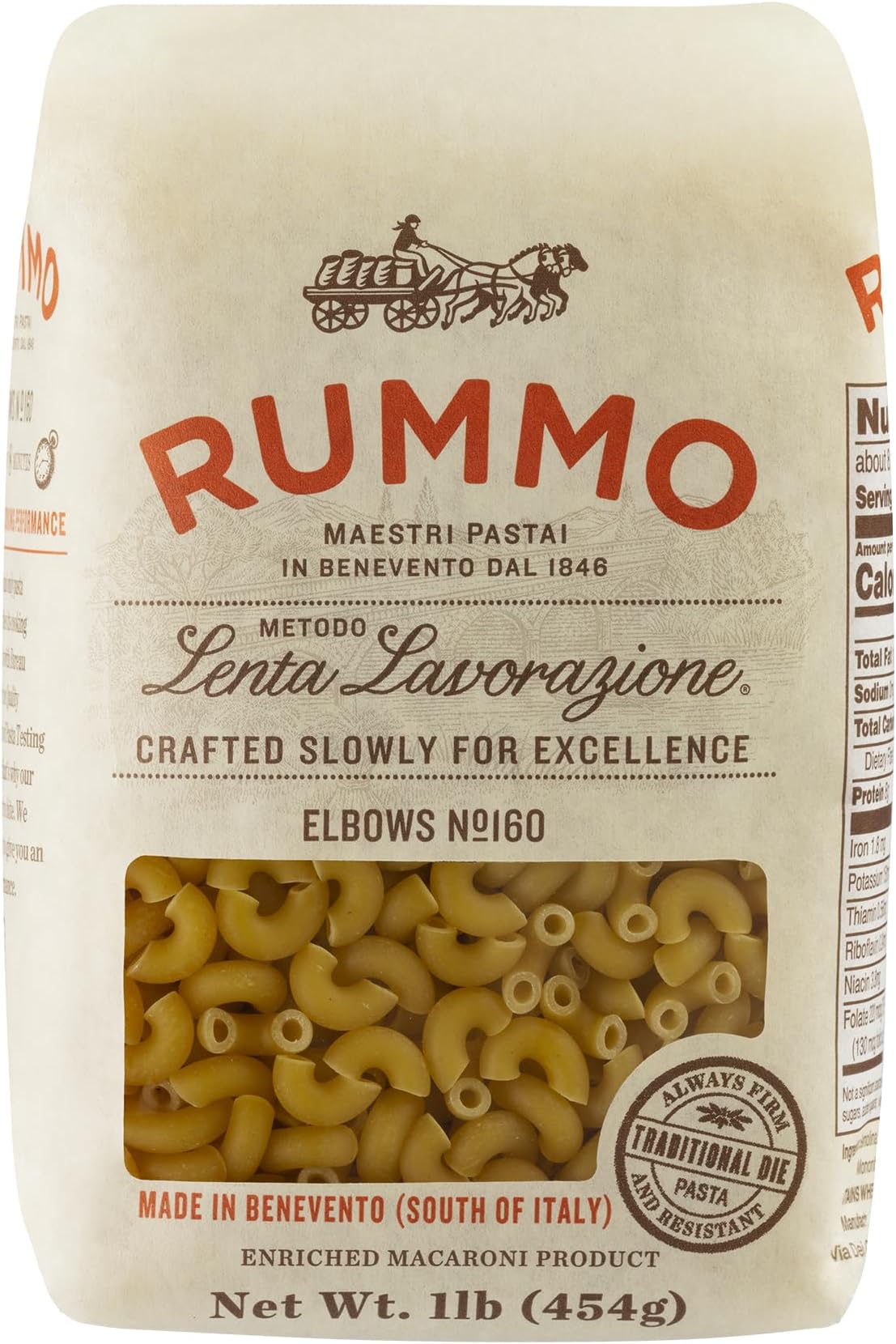 Elbows Pasta N.160 - Elbow Macaroni Pasta Noodles, Elbow Noodles, Durum Wheat Pasta, Italian Pasta, Dry Pasta - 16 Ounce (Pack of 1)