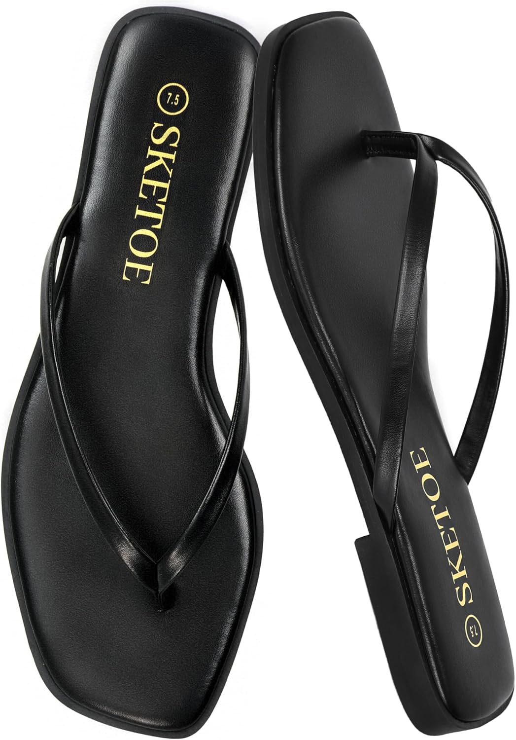 Flip Flops for Women Square Toe Flat Sandals for Women Comfortable Thong Sandals Vegan Leather Flip Flops Lightweight Summer Beach Sandals Dressy Vacation Essentials Slides Flip Flops for Women Square Toe Flat Sandals for Women Comfortable Thong Sandals Vegan Leather Flip Flops Lightweight Summer Beach Sandals Dressy Vacation Essentials Slides