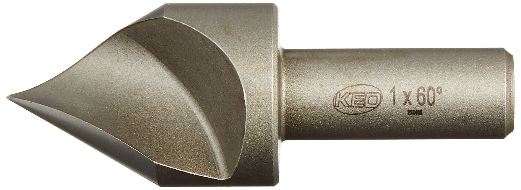 KEO 53109 High-Speed Steel Single-End Countersink, TiN Coated, Single Flute, 90 Degree Point Angle, Round Shank, 1/2