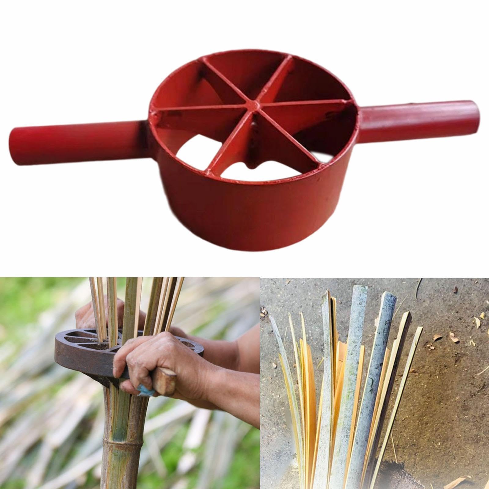 Sharplace Machine à Fendre Le Bambou Manuelle, Séparateur de Bambou en Acier Inoxydable, Outil Séparation Manuel Fendeur, Outil Manuel Robuste pour Le Jardin, Le Lieu Travail et La Maison, 6 Couteaux