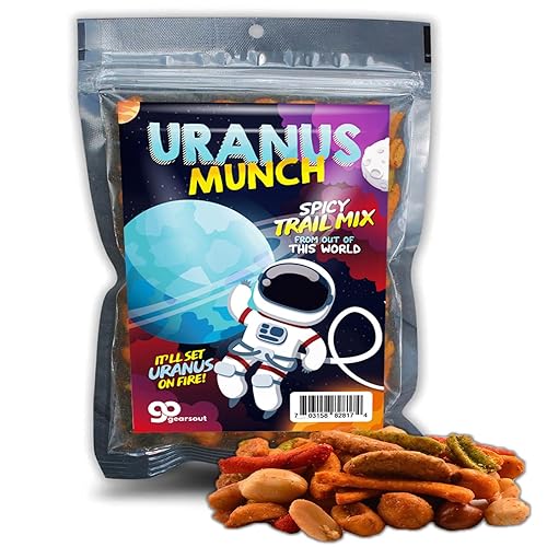 Uranus Munch - Mezcla de frutos secos picantes prémium del tío Frank - Regalos comestibles para adolescentes - Mezcla picante - Hecho en los Estados