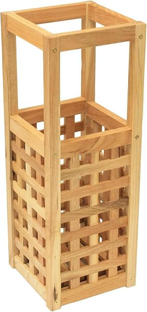 Maribelle Small Square Wooden Umbrella/Walking Stick Storage Bin Stand