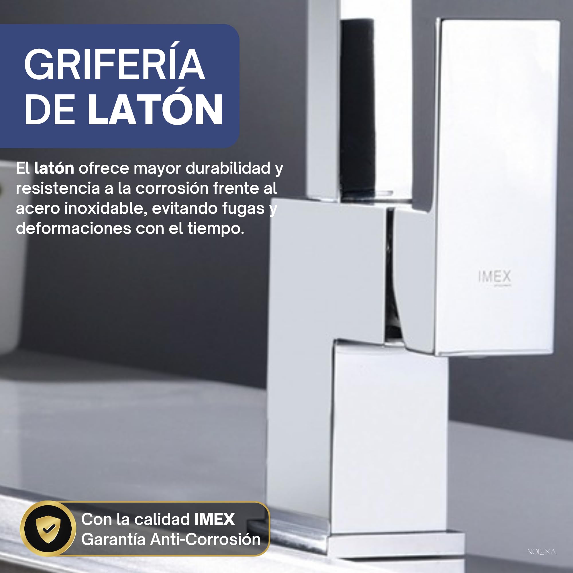 IMEX - Grifo Cocina Extraíble | Grifo Monomando Fregadero | Griferia Cocina con Ducha Flexible 360º | Grifería en Latón | Serie Costanza | Color Cromado