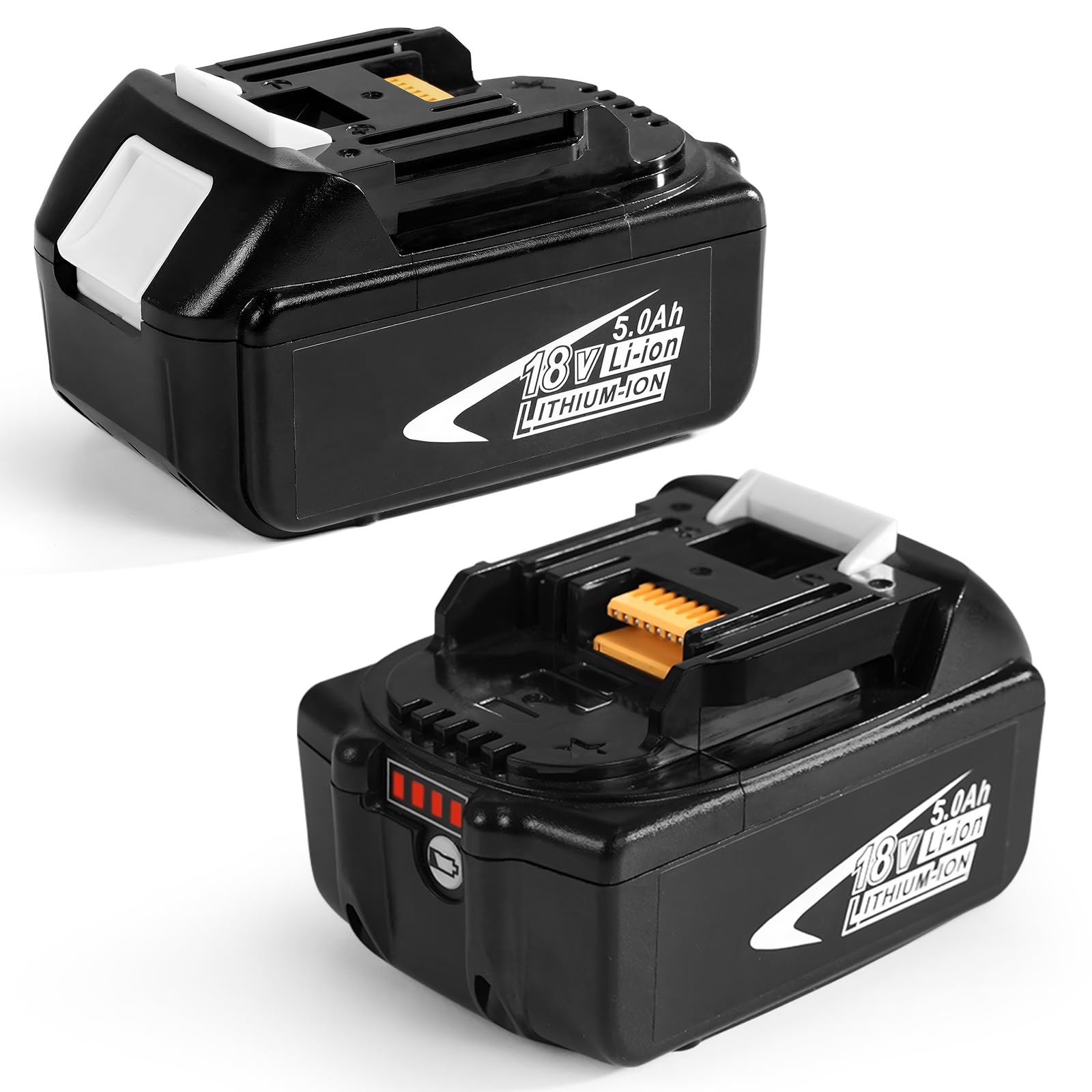 2 Pack 5.0Ah Replacement for Makita 18V Battery BL1860 BL1820 BL1830B BL1840B BL1850B BL1815B BL1835B LXT400 Li-Ion LXT Battery with LED Indicator for All Makita 18V Power Tools