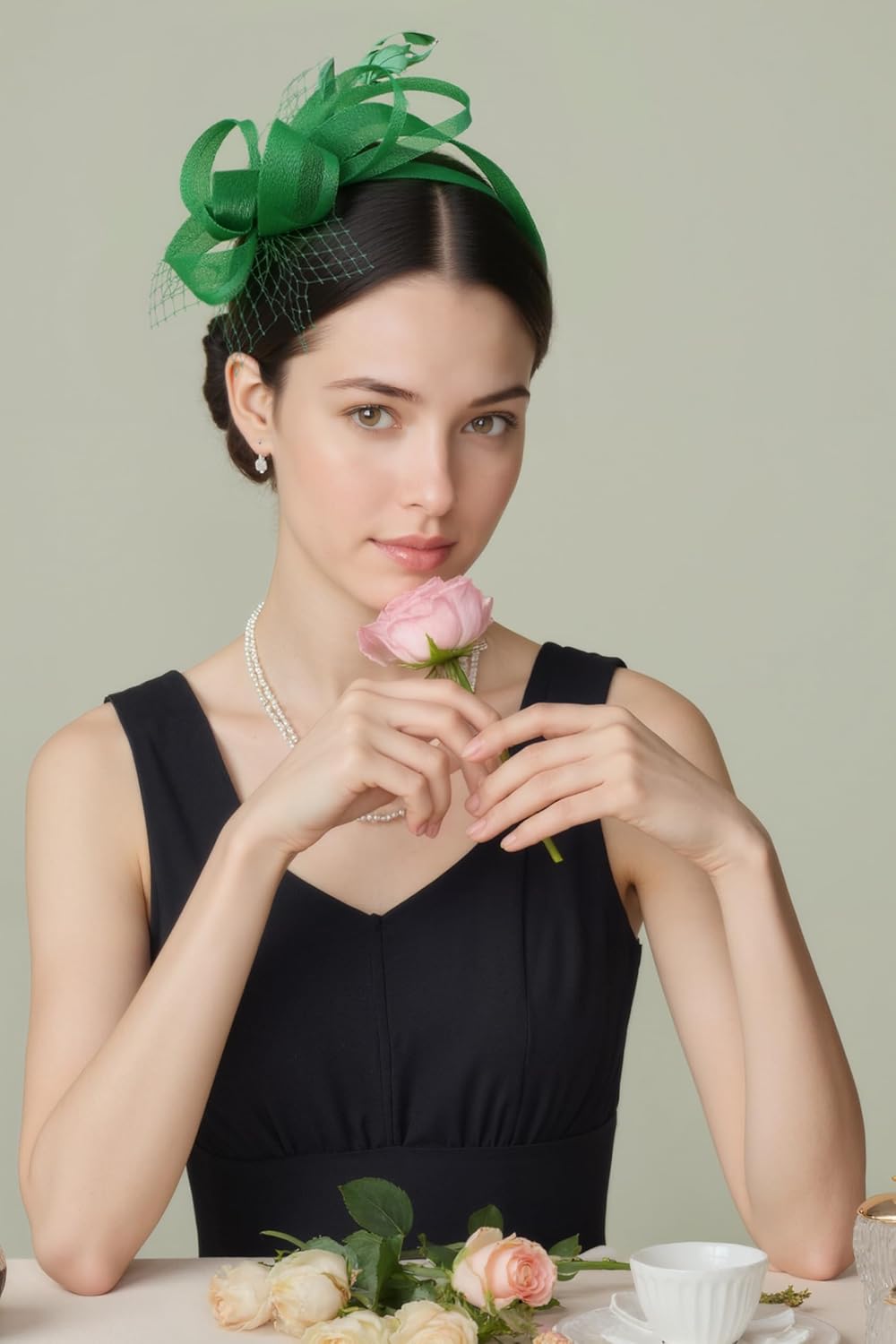 BABEYOND Fascinators Hats for Women - Tea Party Hat Kentucky Elegant Tulle Feather Ribbon Bridal Wedding Derby Headband - Image 4