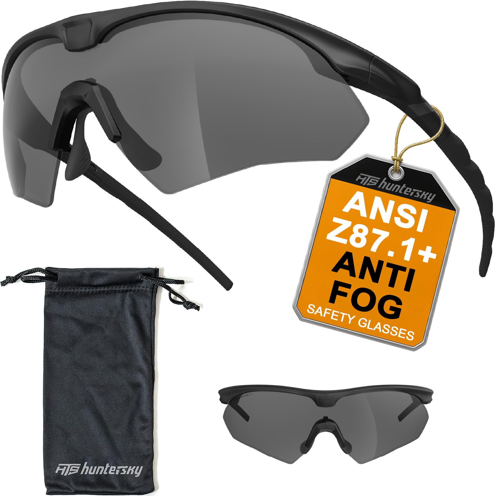 HTS HUNTERSKY S53 Anti Fog Tactical Shooting Range Safety Glasses ANSI Z87.1 Ballistic Eye Protection Hunting Airsoft Riding