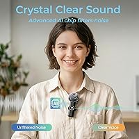 Vista 2 de Micrófono de solapa inalámbrico USB C Mini para iPhone 15 16, dispositivos iOS y Android, micrófono de solapa con reducción de ruido para grabación