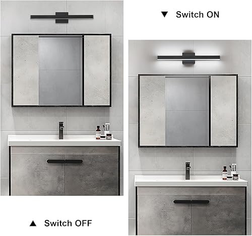 Miniatura 5 de Lámpara LED moderna para tocador de baño (24 pulgadas, blanco frío 6000 K), protección ocular, accesorios modernos de iluminación de pared de baño