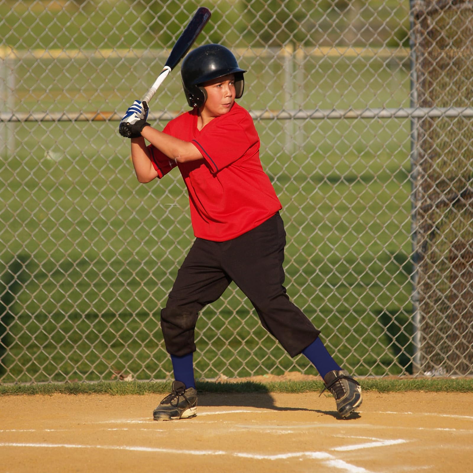Mikovivi Młodzieżowy Zestaw Skarpetek Baseballowych Paska i Piłki dla Dzieci, Dziecięce Skarpetki do Softballu Regulowany Pasek i Baseball dla Chłopców Dziewcząt (Ciemnoniebieski, S)