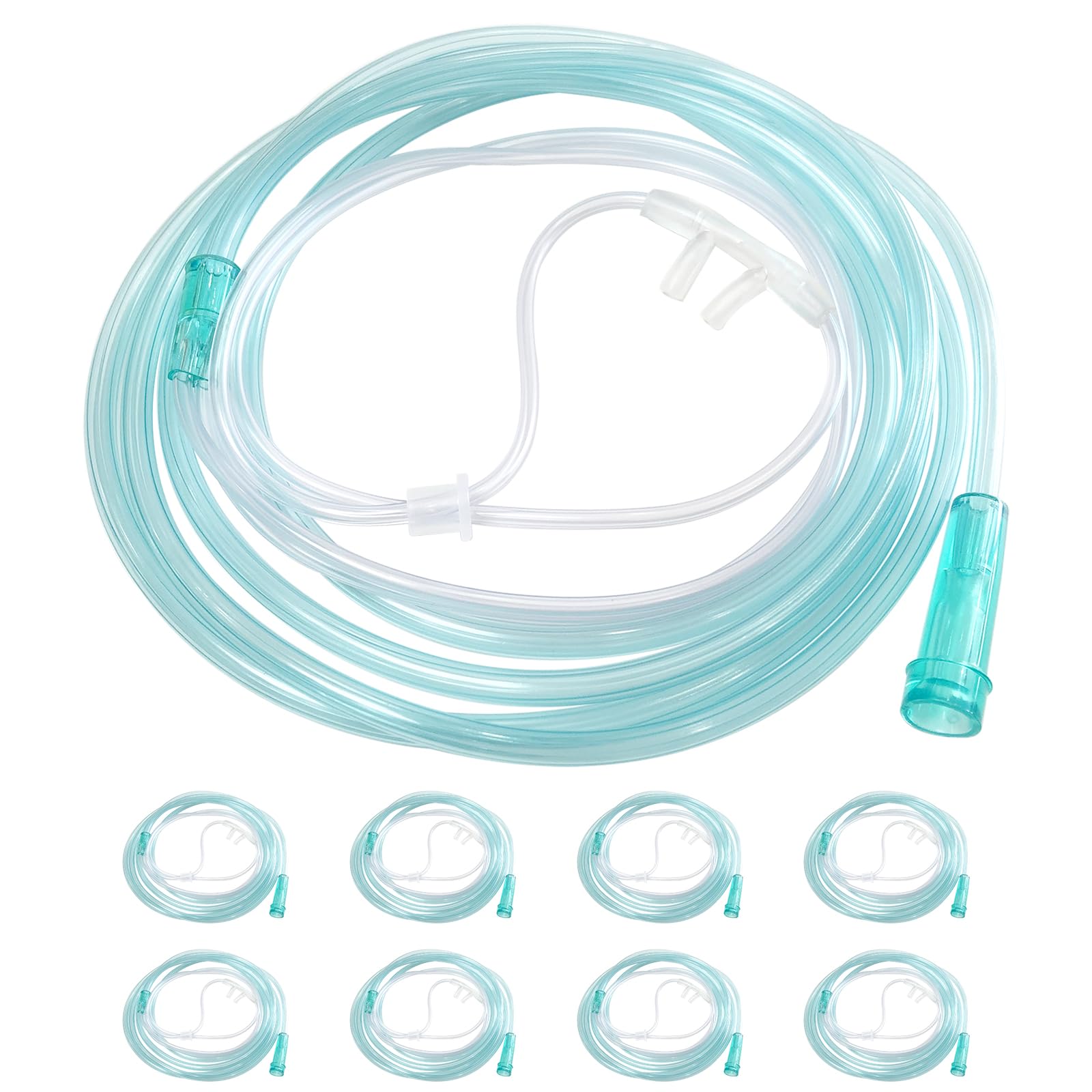DWCHECK 8 Pack Soft Oxygen Nasal Cannula for Adult, 8.2 feet Standard Nasal Cannula Tubing for Oxygen Concentrator, Oxygen Tubing for Kink Resistant, Lightweight
