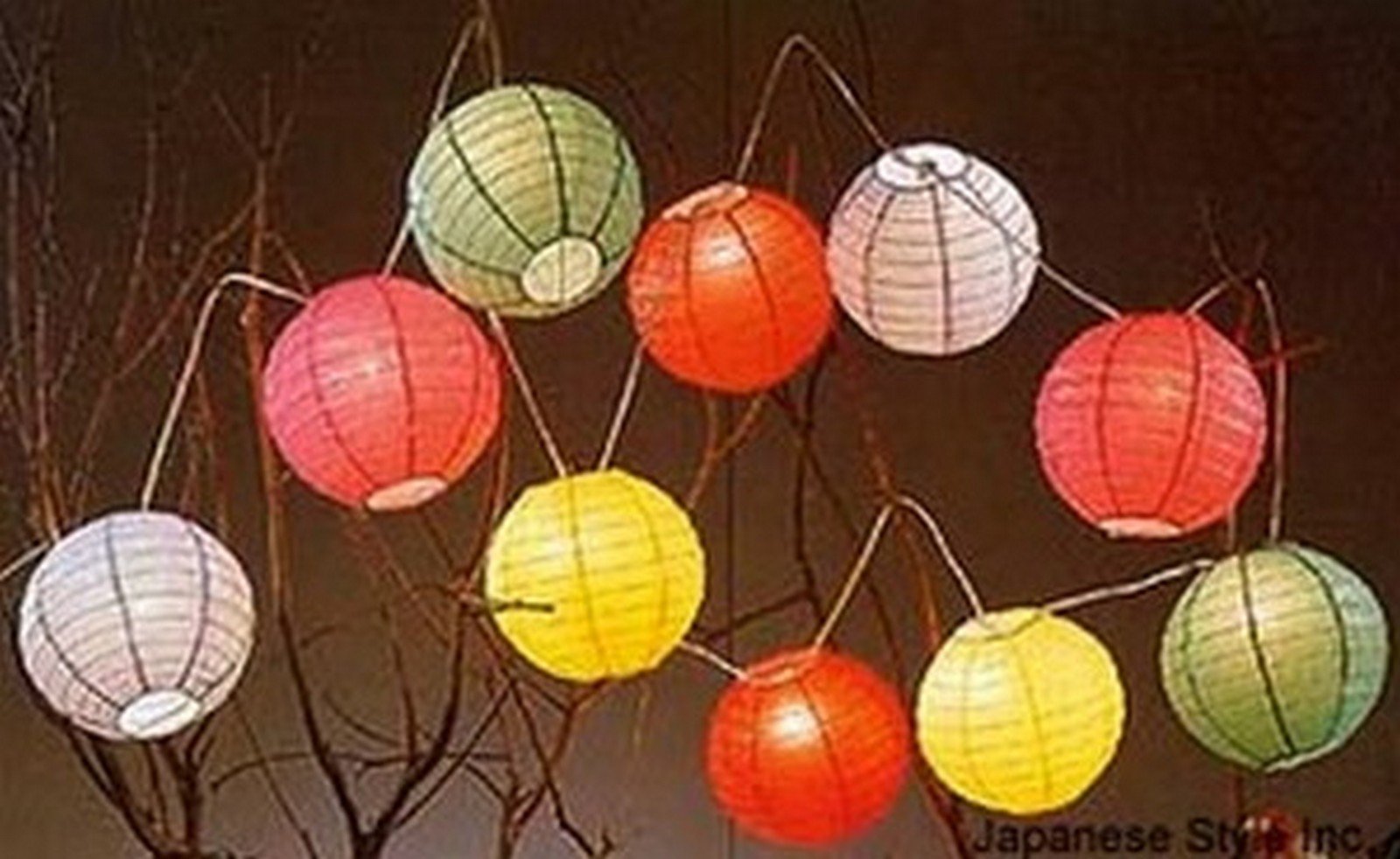 Japanese Chinese Rainbow Color Mini Paper Lantern Party Lantern Set of 10