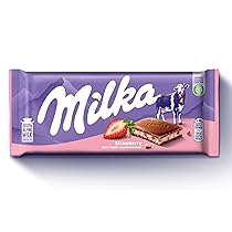 Milka, Fragola e Yogurt, Tavoletta di Cioccolato al Latte Classica con Yogurt e Fragole, Latte 100% Alpino, Cacao Sostenibile, 100g