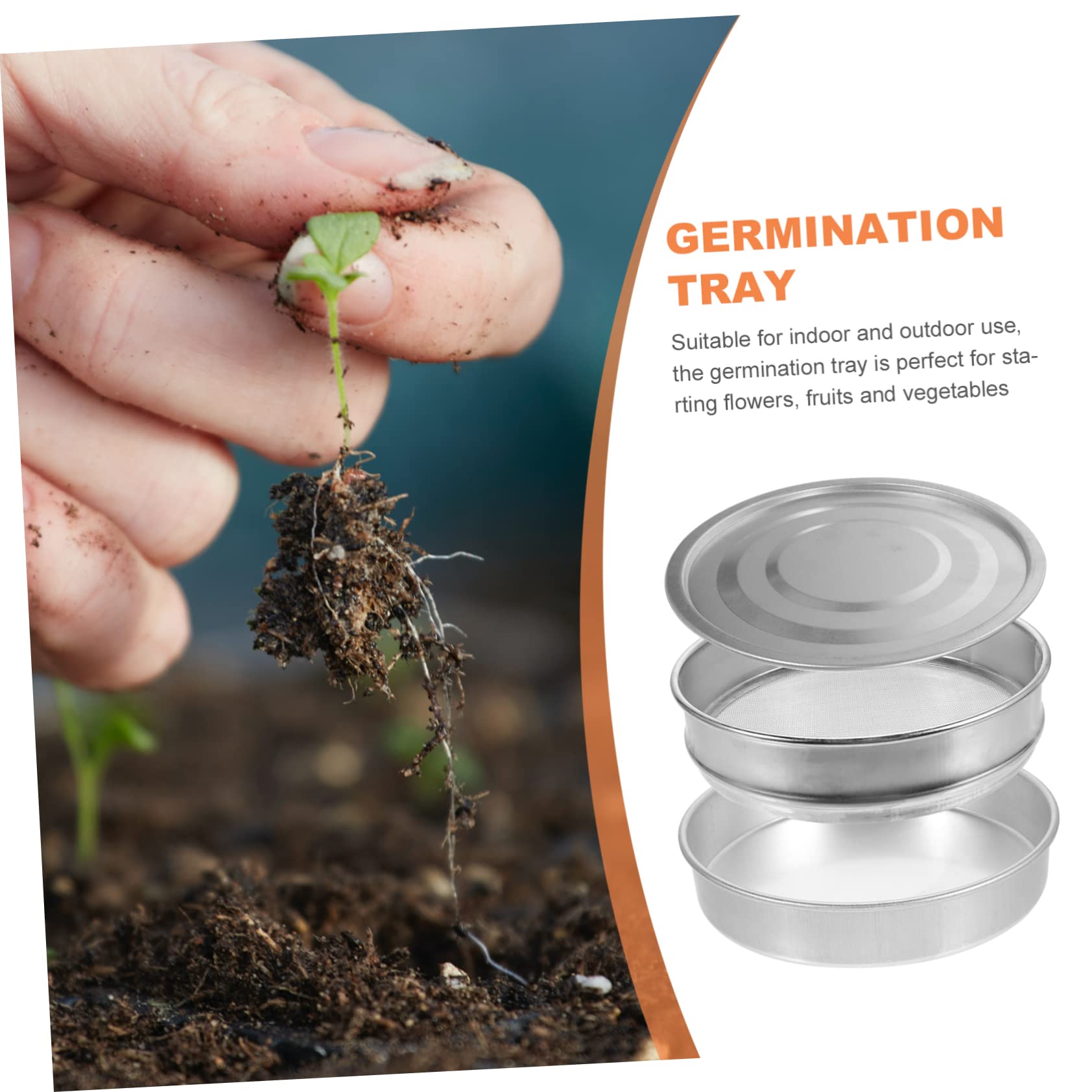 Anzuchtschale aus Edelstahl 20cm Satz mit Deckel für Indoor Pflanzen und Gemüse Anzucht Starter Pflanzzubehör für Blumen und Früchte