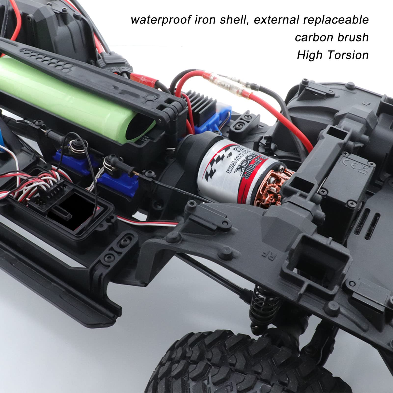 Moteur Brossé 540 RC étanche – Double Roulement à Billes – 13T/21T/35T/45T/55T/80T – Pour Véhicule 1/10