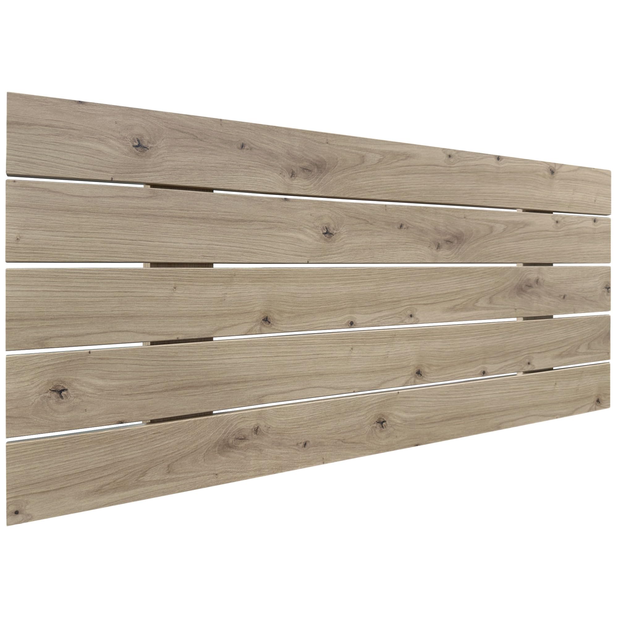 DHOME Cabecero de Madera reciclada DM Estilo Palet Horizontal Cama Palets Herrajes incluidos (90cm, Roble)