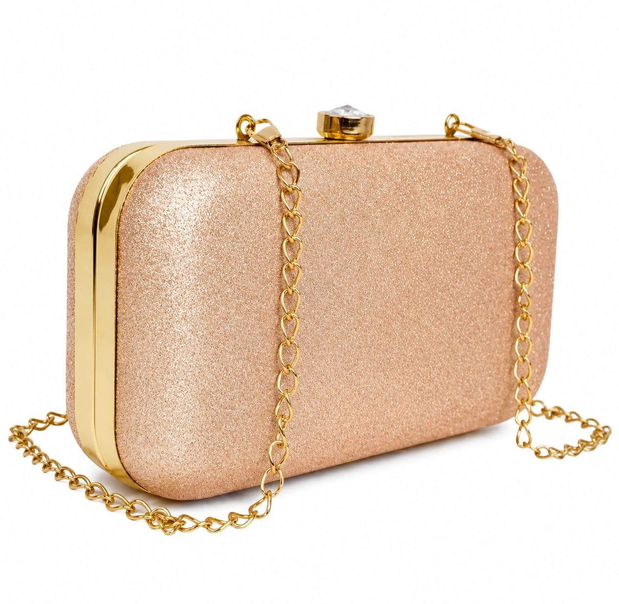 Women Clutch Purse Formal Dressy Evening Clutches Handbags Crossbody Bag for Wedding Cocktail Prom Party Elegance Charm, Champagne-image-3