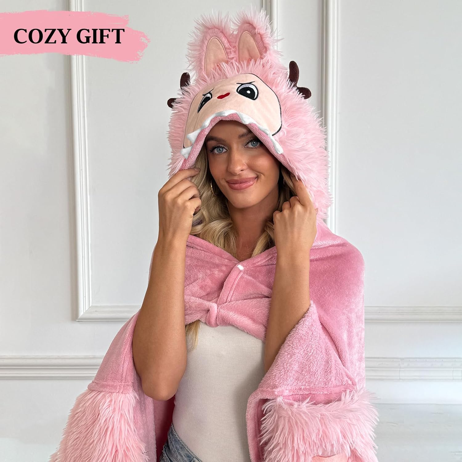 Wearable Blanket Hoodie-Warm Soft Flannel Hooded Blanket for Women Men Adult Teen-Cozy Valentines Day Blanket Gifts - Image 9