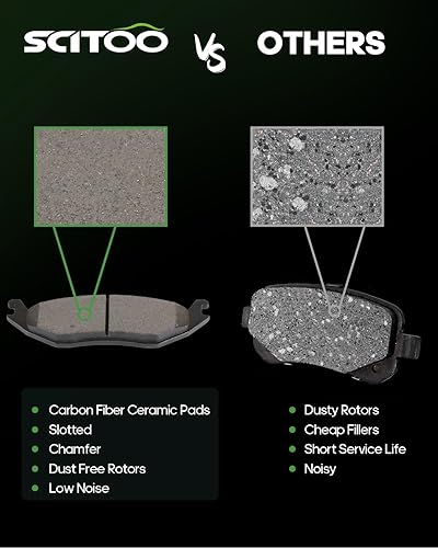 Miniatura 71 de SCITOO Kit de freno delantero Rotores de freno delantero y pastillas de freno de cerámica para 08-16 para Chrysler Town & Country, 08-16 para Dodge