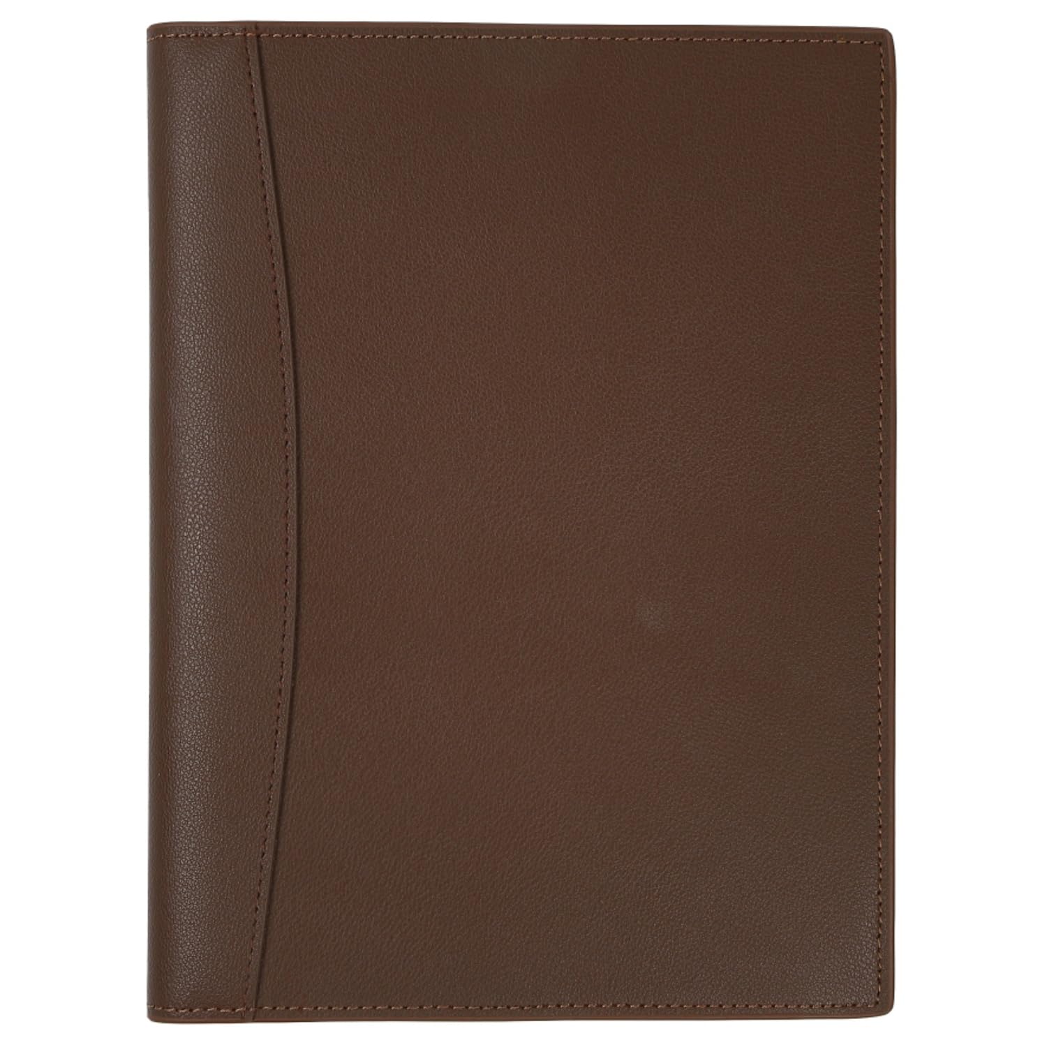 Phlox Notebook Cover, Notepad Cover, Notebook, Memo Pad Cover, A5, Genuine Leather, Holds 2 Books, Includes Pen Holder (Brown) : Office Products