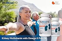 Vista 2 de ProRenal+D con aceite de pescado Omega-3 Multivitamínico para riñón 180 cápsulas blandas, suministro para 90 días