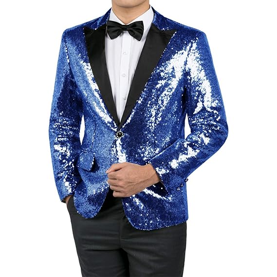 shiny blue suit jacket