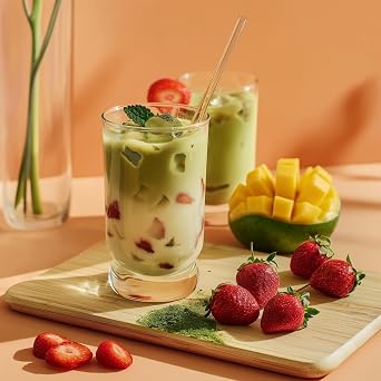 Mim and More Mango & Strawberry Matcha, Mango and Strawberry Flavored Matcha, 25 Gr