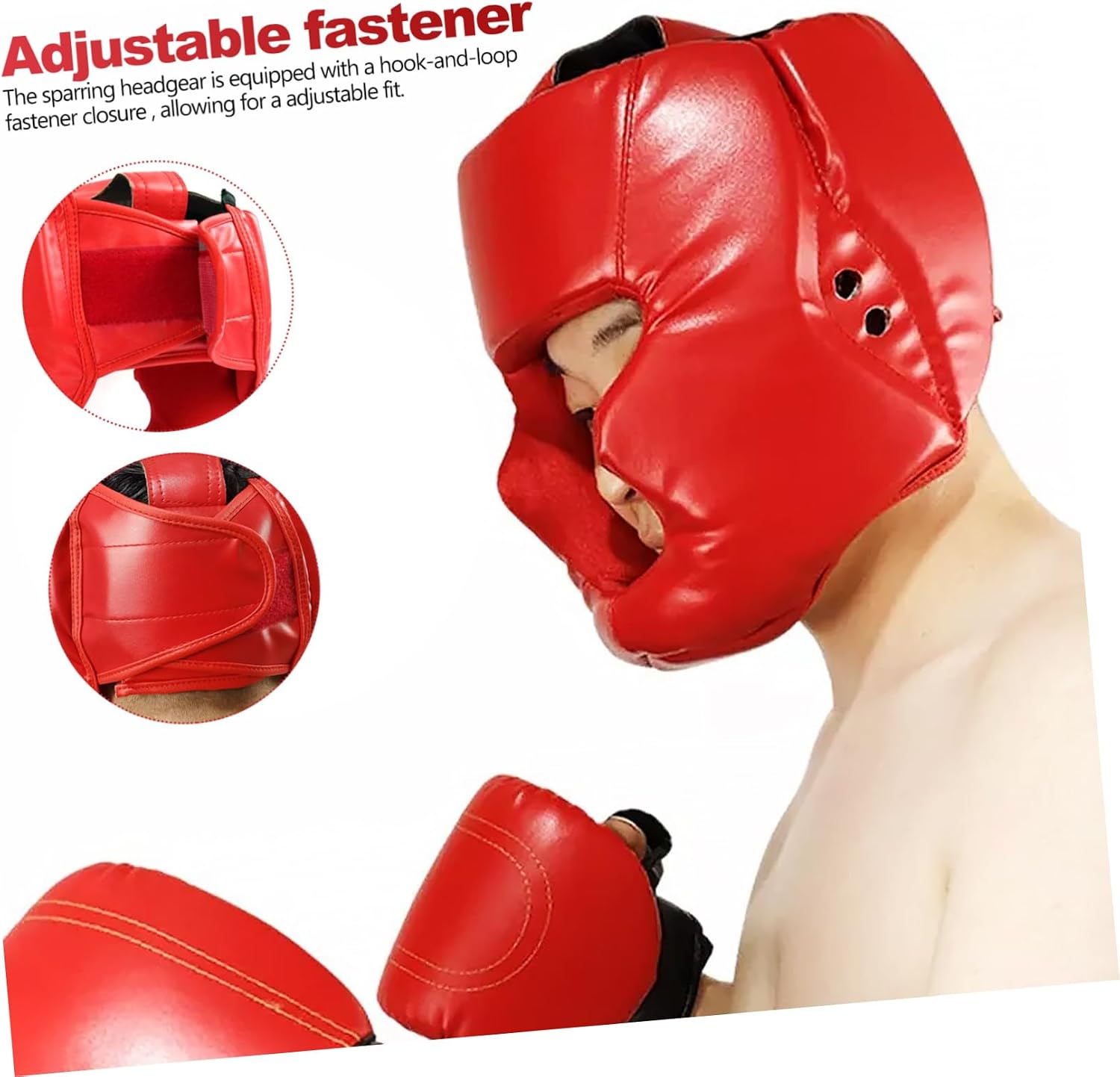 KOMBIUDA Rival Boxing Headgear Boys and Girls Sparring Guard for Boxing Training s Red Protective Gear Fastener and Ear
