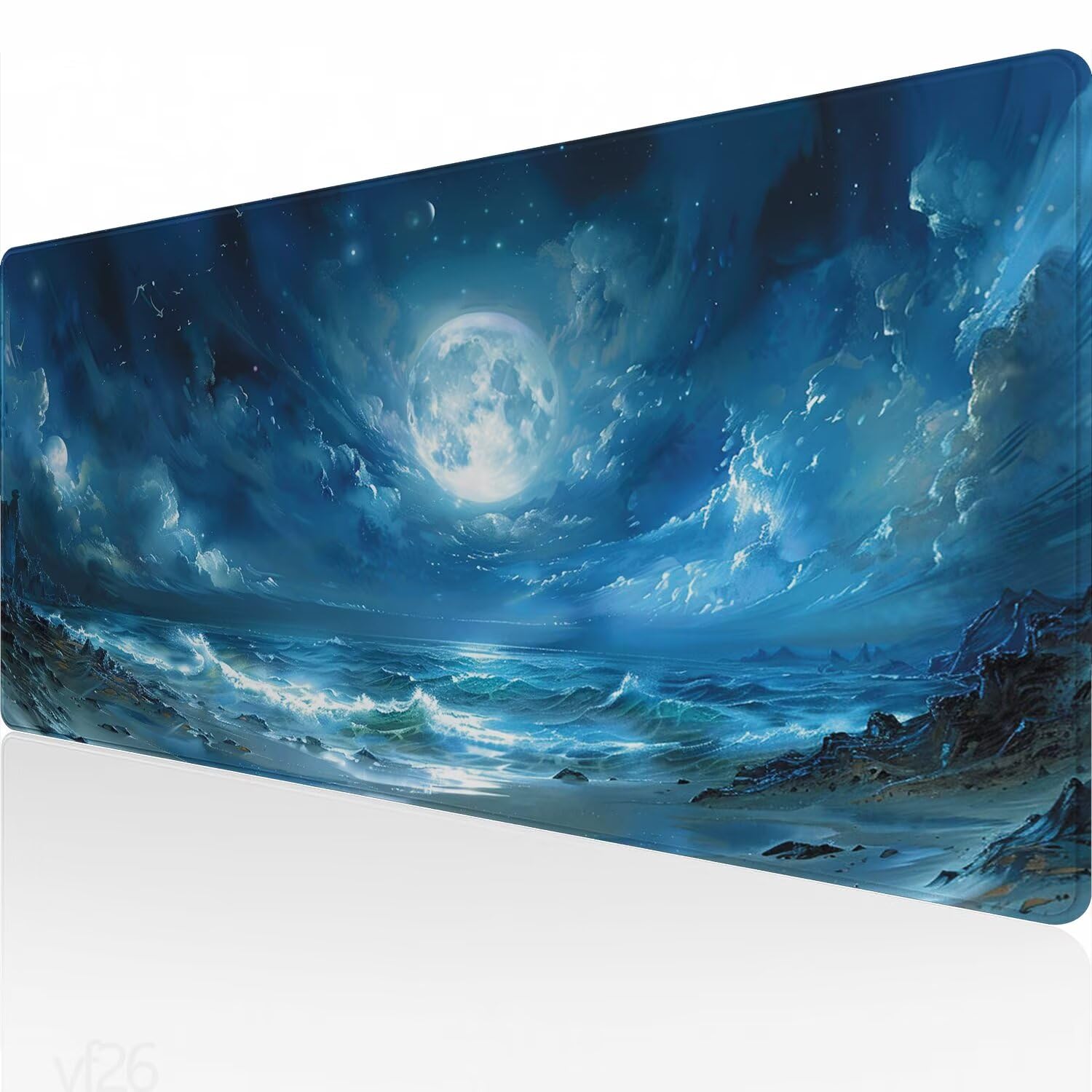 Alfombrilla Ratón azul Alfombrilla Raton 1600x800x3mm, Cielo Alfombrilla de Ratón Extendida de Gran Tamaño con Bordes Cosidos, Protector Escritorio, Antideslizante, Alfombrilla Ratón Gaming YF-26