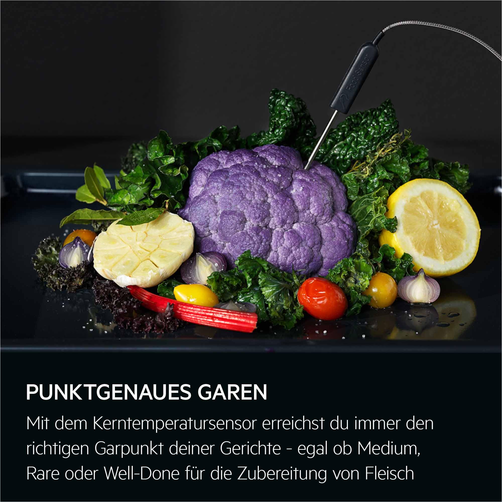AEG Serie 6 TS6PB50WAB Einbaubackofen LED-Touchdisplay Pyrolyse Kerntemperatursensor AirFry 45 Automatikprogramme Schwarz