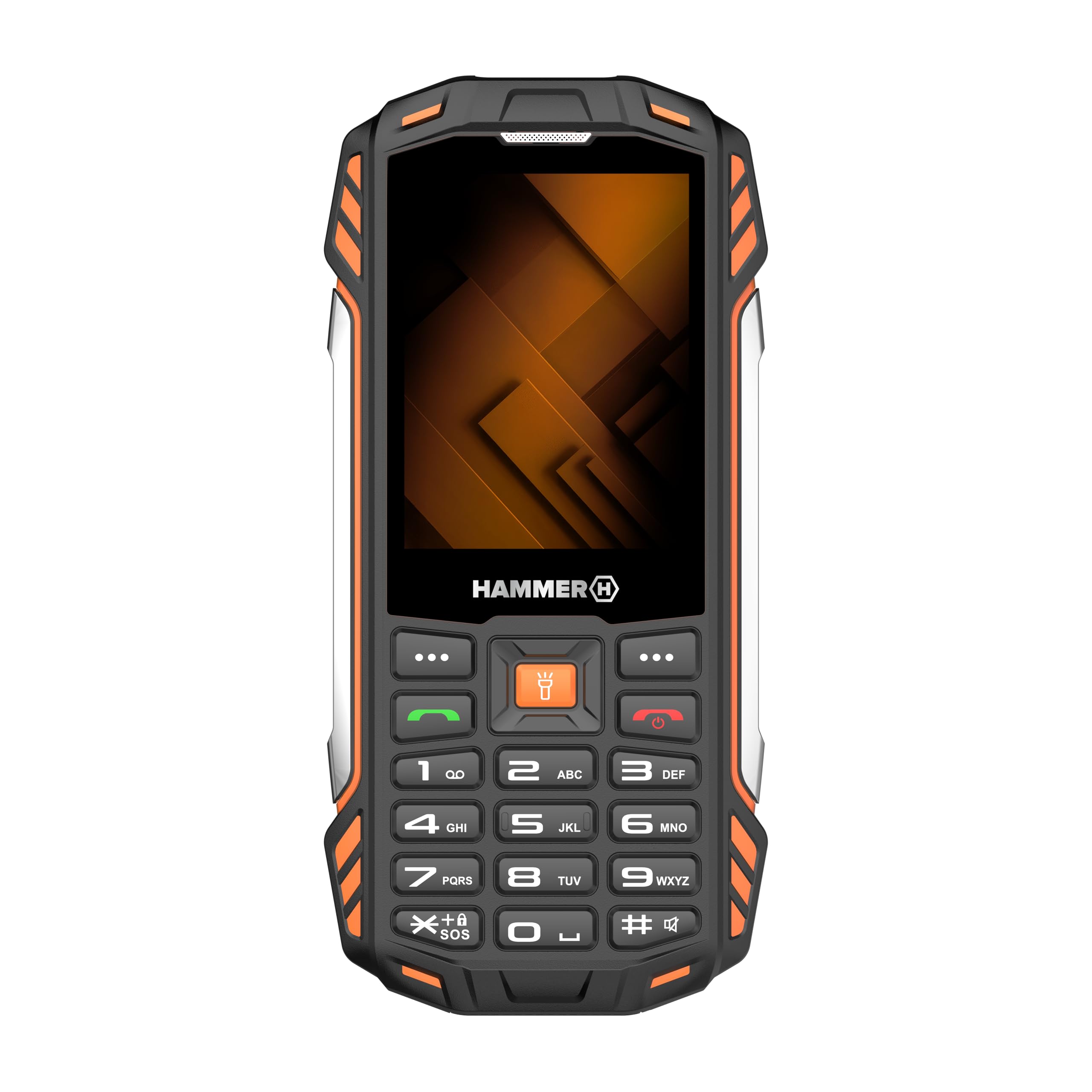 Hammer H Forge Power Plus Outdoor Mobile Phone, Unlocked, 32 GB, 3200 mAh Battery, 2.4" TFT Display, Flashlight, IP68, FM Radio, 3.5 mm Jack, 2 MP Camera, USB-C, Dual SIM, Dustproof