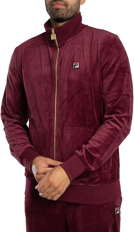 Fila Men's Nero Velour Track Jacket, Fig