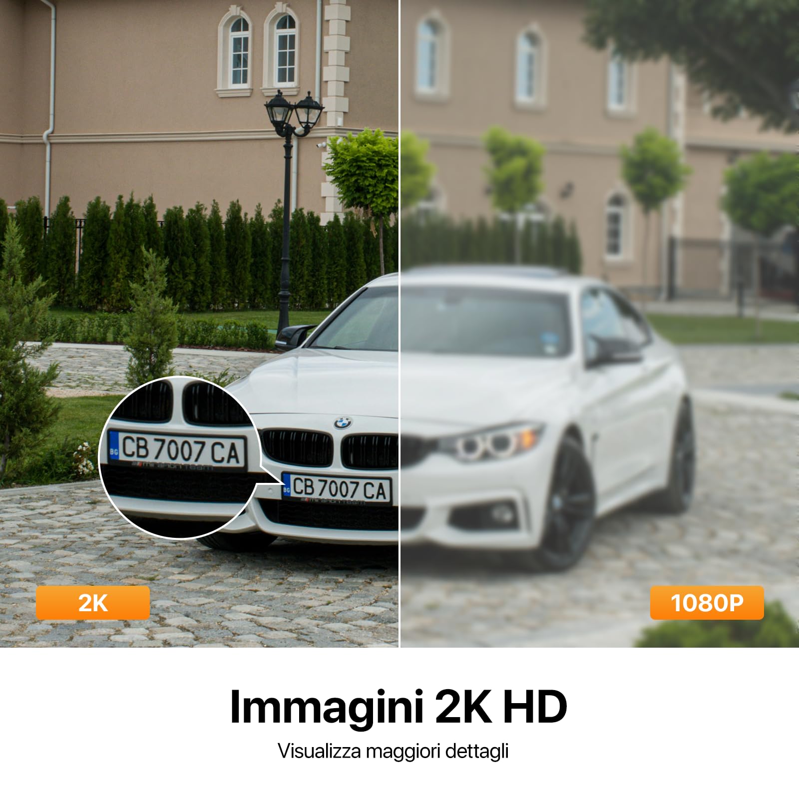 Tenda Telecamera Wi-Fi Esterno, 2K Videocamera Sorveglianza con Visione Notturna a Colori, IP Cam 360°, Audio Bidirezionale, Rilevamento di Movimento e Persone, Compatibile con Alexa, CH3