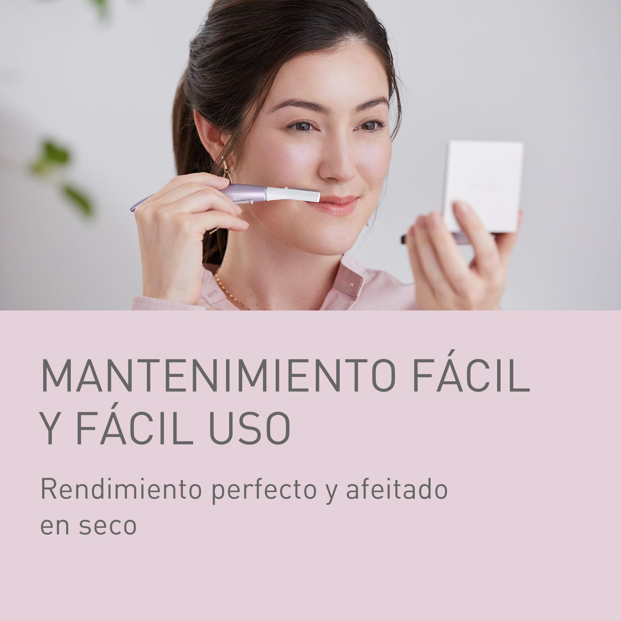Panasonic ES-WF71-V503 Recortador de Cejas y Vello Facial Mujer, Perfilador De Cejas, Cabezal Flexible, Acero Inoxidable Hipoalergénico, Funciona con Pilas AAA, Lila